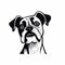 Playful And Ironic Boxer Dog Illustration: Emotive Faces In Social Media Portraiture