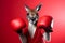 Playful Kangaroo with Boxing Gloves Portrait. Generative AI illustration