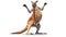 Playful kangaroo photo realistic illustration - Generative AI.