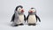Playful Knit Penguins With Scarfs - Light Black And Gray
