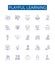 Playful learning line icons signs set. Design collection of Frolicking, Entertaining, Cheerful, Joyful, Humorous
