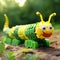 Playful Lego Caterpillar A 3d Caricature In Harmonious Nature