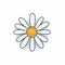 Playful Line Drawing Of Daisy Flower Icon On White Background