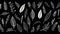 Playful Line Drawings: Nature-inspired Leaves In Black On Dark Background