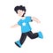 Playful Little Boy Running Enjoying Summer Vector Illustration