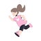 Playful Little Girl Running Enjoying Summer Vector Illustration