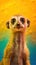 Playful Meerkat: Curiosity and Connection in Vibrant and Ethereal Light AI Generated