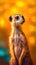 Playful Meerkat: Curiosity and Connection in Vibrant and Ethereal Light AI Generated