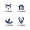 Playful minimalist dog logo set