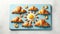 playful morning breakfast arrangement features croissants shaped like clouds on a serene cutting board, elevating the