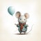 Playful Mouse With Balloon Illustration By Ariel Rosino