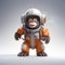 Playful Orange Gorilla In Spacesuit: Daz3d Character Design