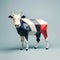 Playful Origami Cow: Minimalist Composition With Curiosity And Friendliness