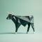 Playful Origami Cow: A Minimalist Composition With Curiosity And Friendliness