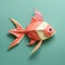 Playful Origami Fish: Minimalist Composition With Consistent Color Palette