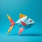 Playful Origami Fish: A Minimalist Composition With Geometric Shapes