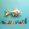 Playful Origami Fish: A Minimalist Composition With Organic Geometries