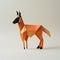 Playful Origami Goat: Minimalist Composition With Consistent Color Palette