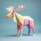 Playful Origami Moose: A Colorful And Curious Composition