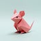 Playful Origami Mouse: Minimalist Composition With Native Australian Motifs