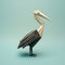 Playful Origami Pelican: A Minimalist Composition With Curiosity And Friendliness