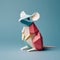 Playful Origami Rat: Colorful Geometry And Minimalist Design