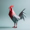 Playful Origami Rooster: Minimalist Design With Curiosity And Friendliness