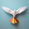 Playful Origami Seagull: Minimalist Composition With Consistent Color Palette