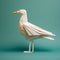 Playful Origami Seagull: Minimalist Composition With Curiosity And Friendliness