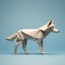 Playful Origami Wolf: Minimalist Maya Render With Intricate Details