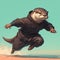Playful Otter Ninja Action!