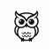 Playful Owl Logo Design In Black And White