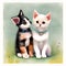 Playful Pair of Kittens in Watercolor