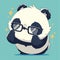 A playful panda software engineer cartoon style
