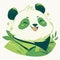 A playful panda software engineer cartoon style
