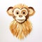 Playful Paper Cut Monkey Sculpture With Earthy Color Palette