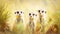 The Playful Peekaboo of Meerkat Mischief: An Adorable Summer Snapshot of the Savanna. Generative AI