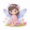 Playful pixie paradise, charming clipart of colorful fairies with playful wings and flower paradise