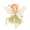 Playful pixie paradise, colorful illustration of cute fairies with wings, flowers, and whimsical delights