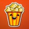 Playful popcorn - themed stickers with bright colors. Generative AI