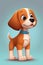 Playful Puppy Cartoon Character