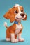 Playful Puppy Cartoon Character