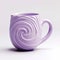 Playful Purple Spiral Coffee Mug - 3d Printed With Realistic Rendering