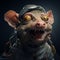 Playful Rat In Realistic Space Outfit: Hyper-detailed Rendering With Horror-inspired Elements