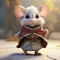 Playful Renaissance-inspired Mouse In Zbrush Costume