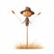 Playful Scarecrow Cartoon Image With Rustic Realism Style