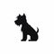 Playful Scottish Terrier Silhouette Logo With Chinese Iconography
