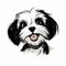 Playful Shih Tzu Dog Portrait Illustration In High Quality Photo Style