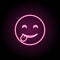 Playful smile neon icon. Simple thin line, outline vector of emoji icons for ui and ux, website or mobile application