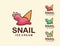 Playful snail ice cream cartoon logo vector